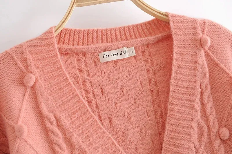 Knit Single-breasted Cardigans Cami Tops Two-piece