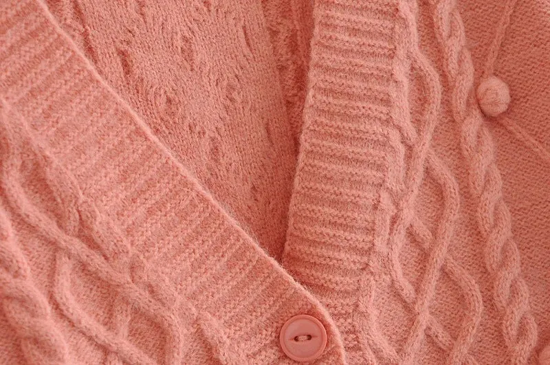 Knit Single-breasted Cardigans Cami Tops Two-piece