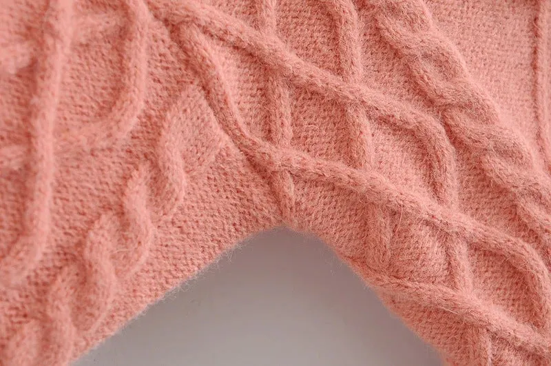 Knit Single-breasted Cardigans Cami Tops Two-piece