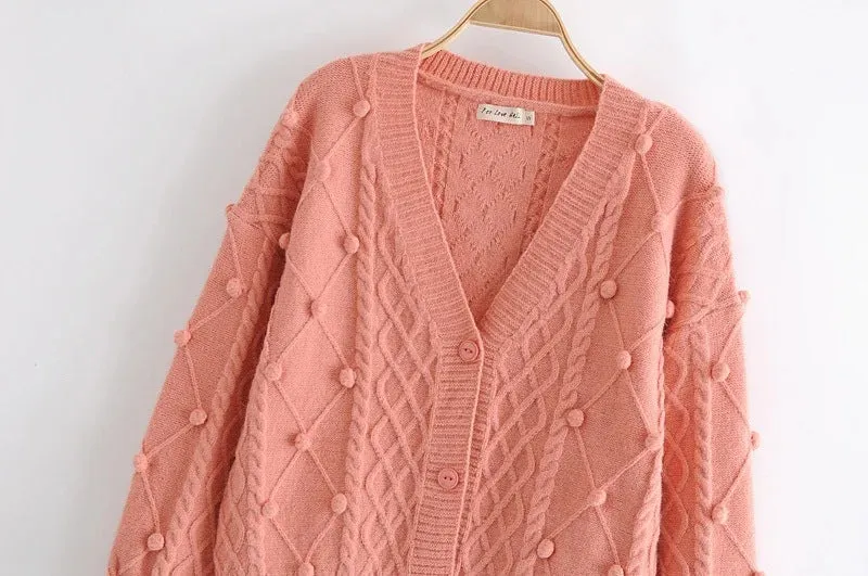 Knit Single-breasted Cardigans Cami Tops Two-piece
