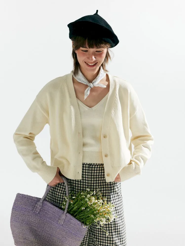 Knit Two-Piece Layered Cardigan【s0000007638】