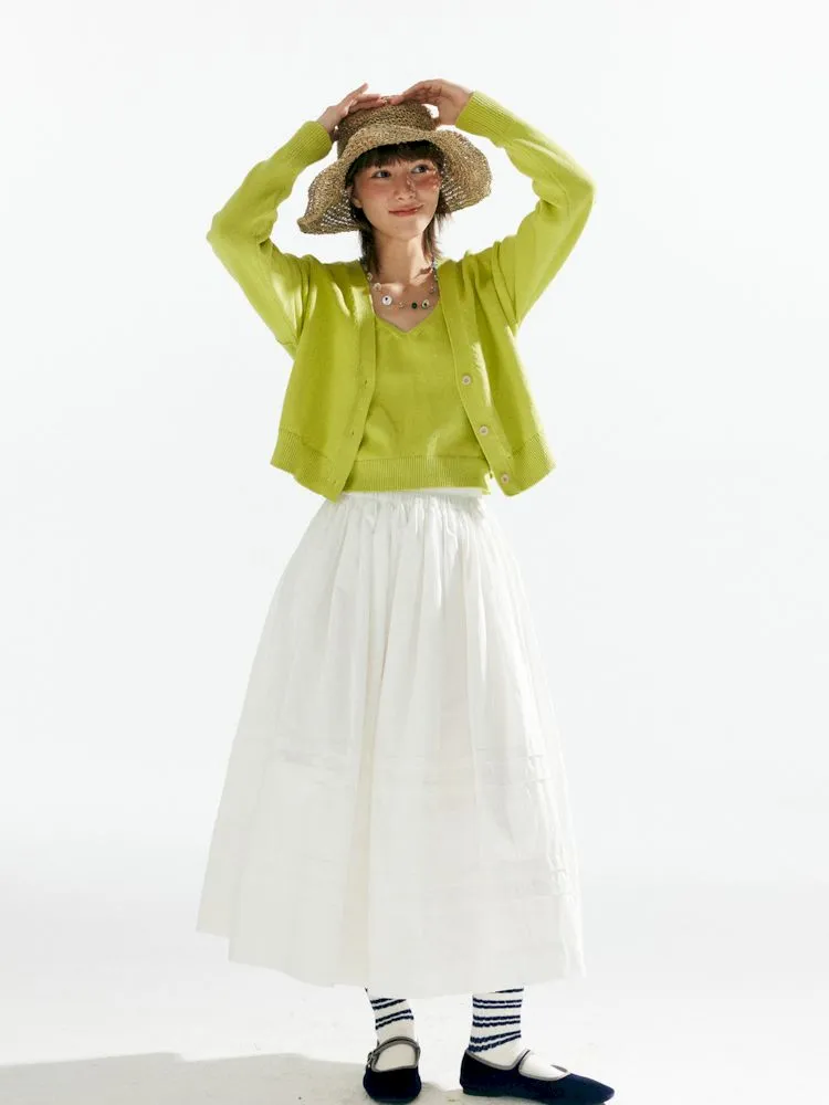 Knit Two-Piece Layered Cardigan【s0000007638】