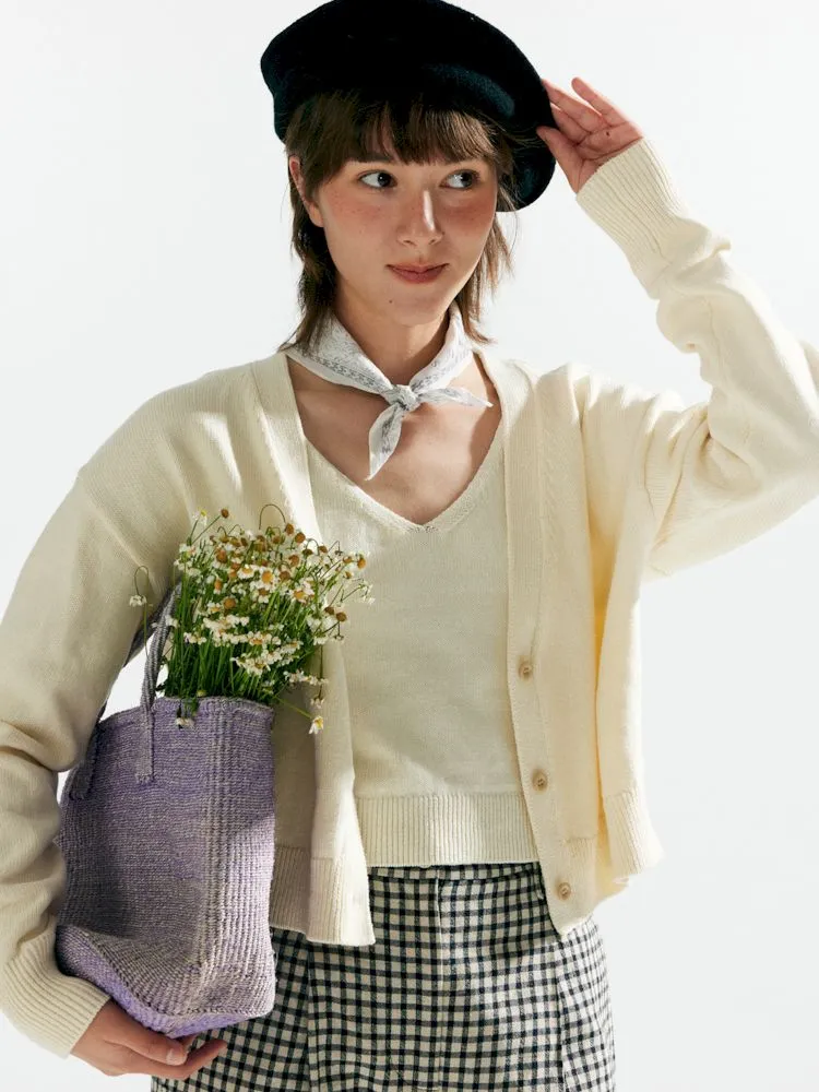 Knit Two-Piece Layered Cardigan【s0000007638】
