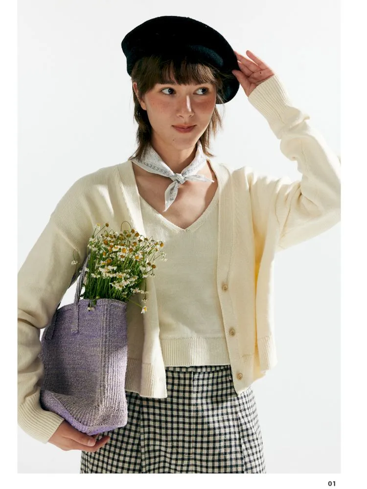 Knit Two-Piece Layered Cardigan【s0000007638】