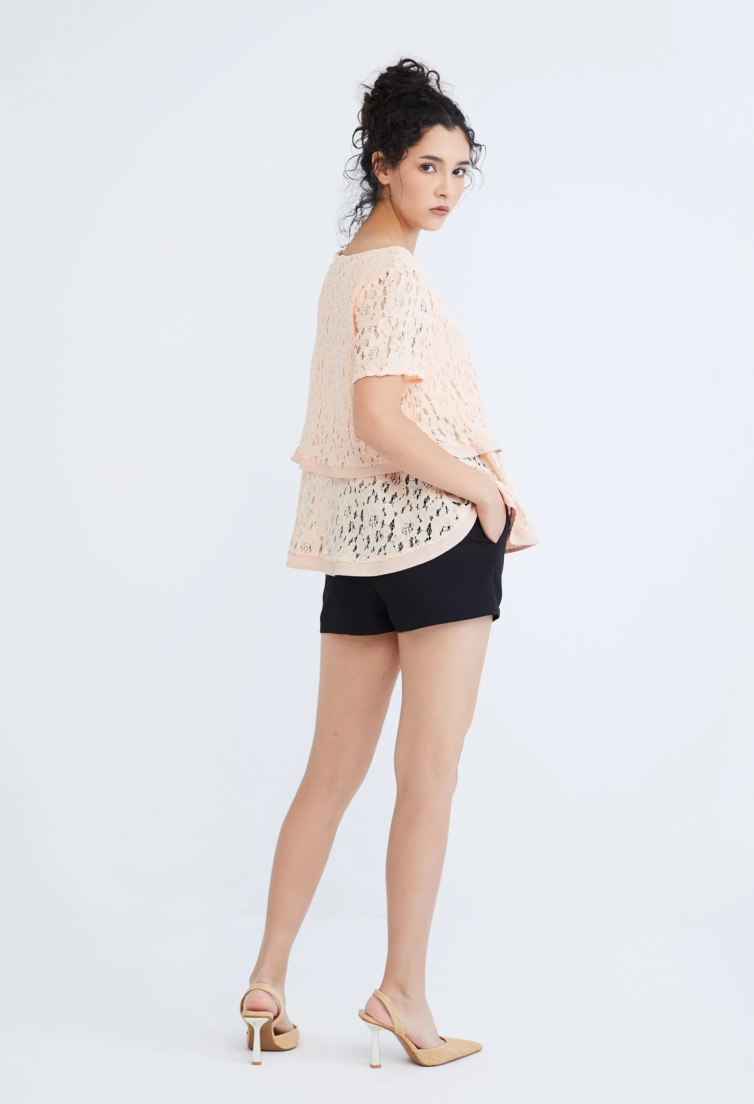 Layered Tiered Lace Blouse