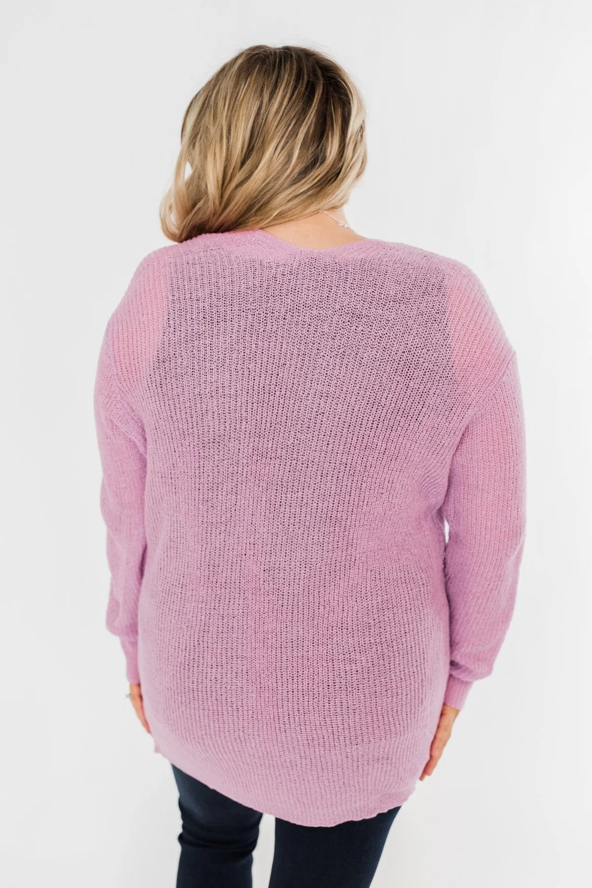 Layered With Love Knitted Cardigan- French Rose