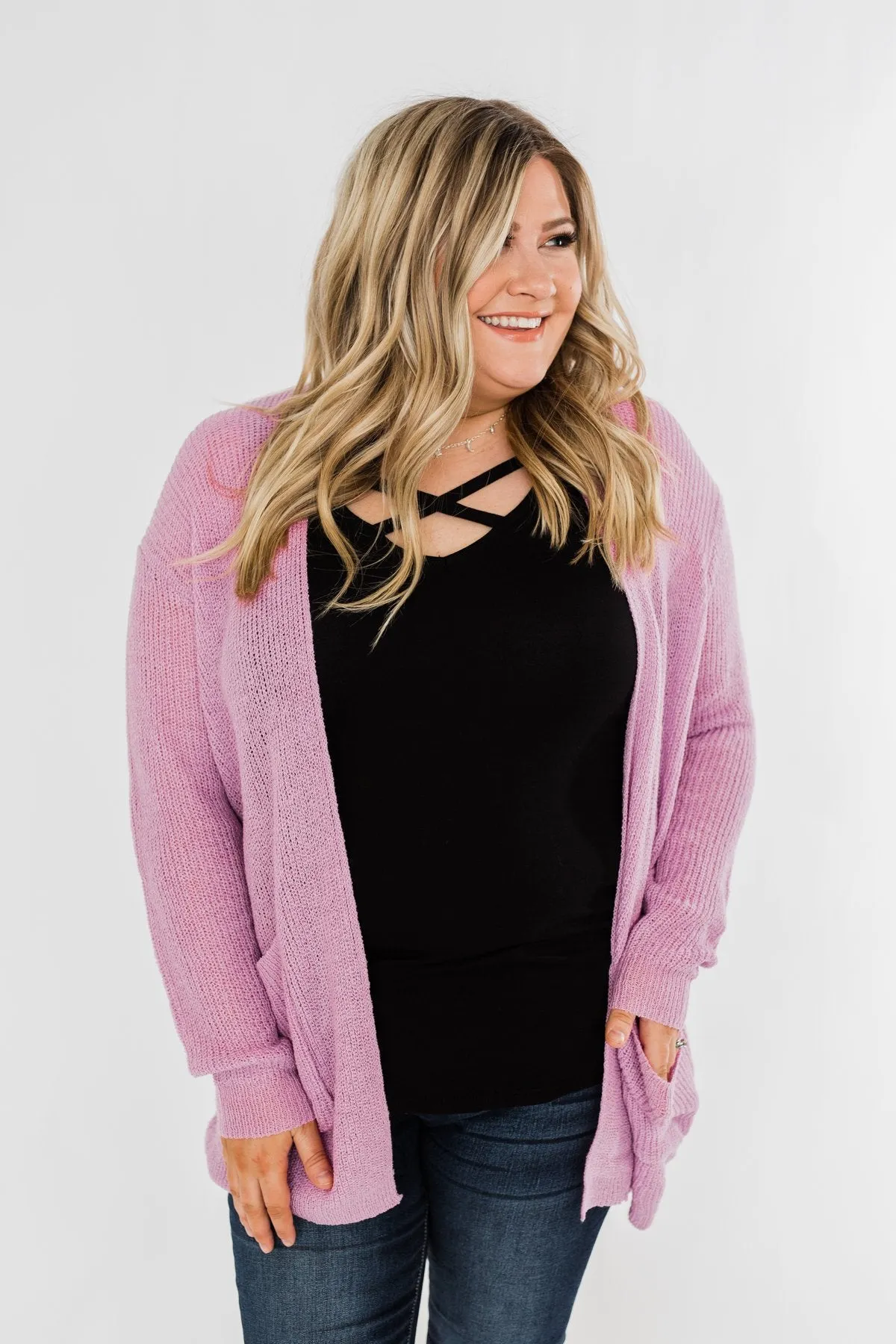 Layered With Love Knitted Cardigan- French Rose