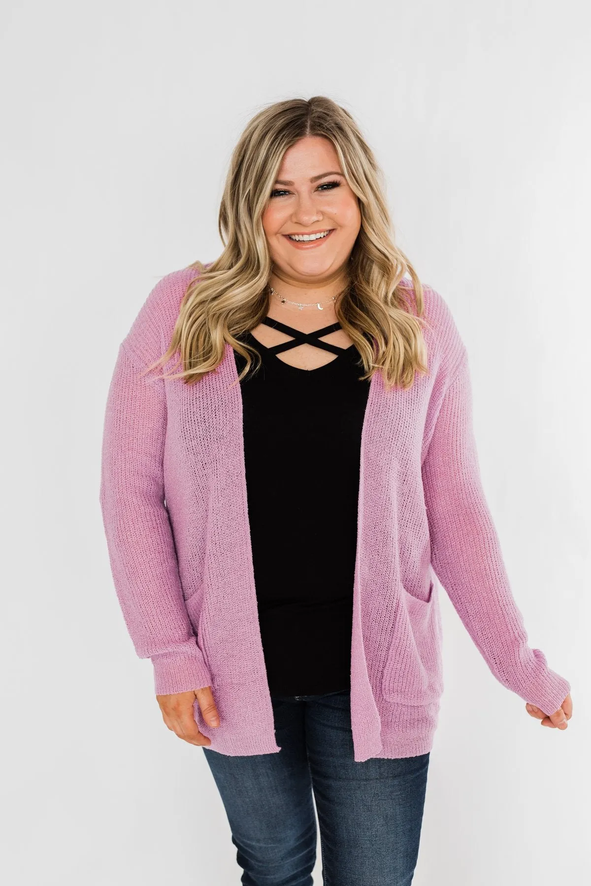 Layered With Love Knitted Cardigan- French Rose