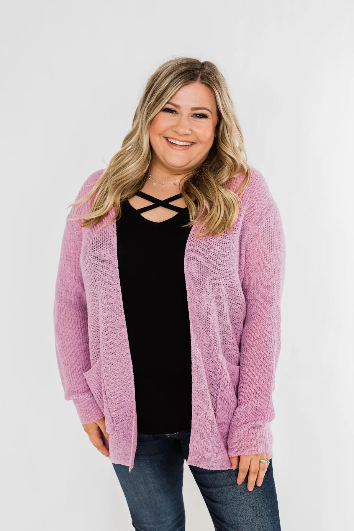Layered With Love Knitted Cardigan- French Rose