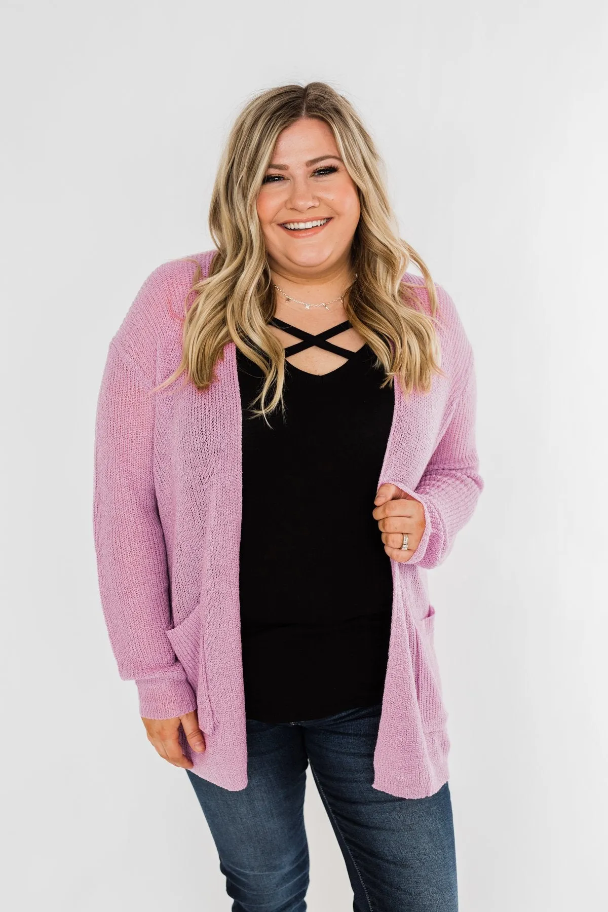 Layered With Love Knitted Cardigan- French Rose