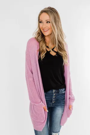 Layered With Love Knitted Cardigan- French Rose