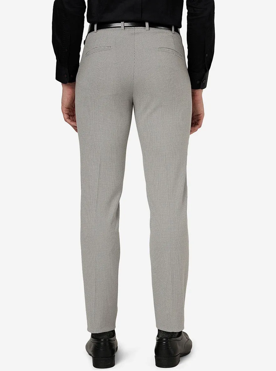 Light Grey Solid Super Slim Fit Formal Trouser | JadeBlue