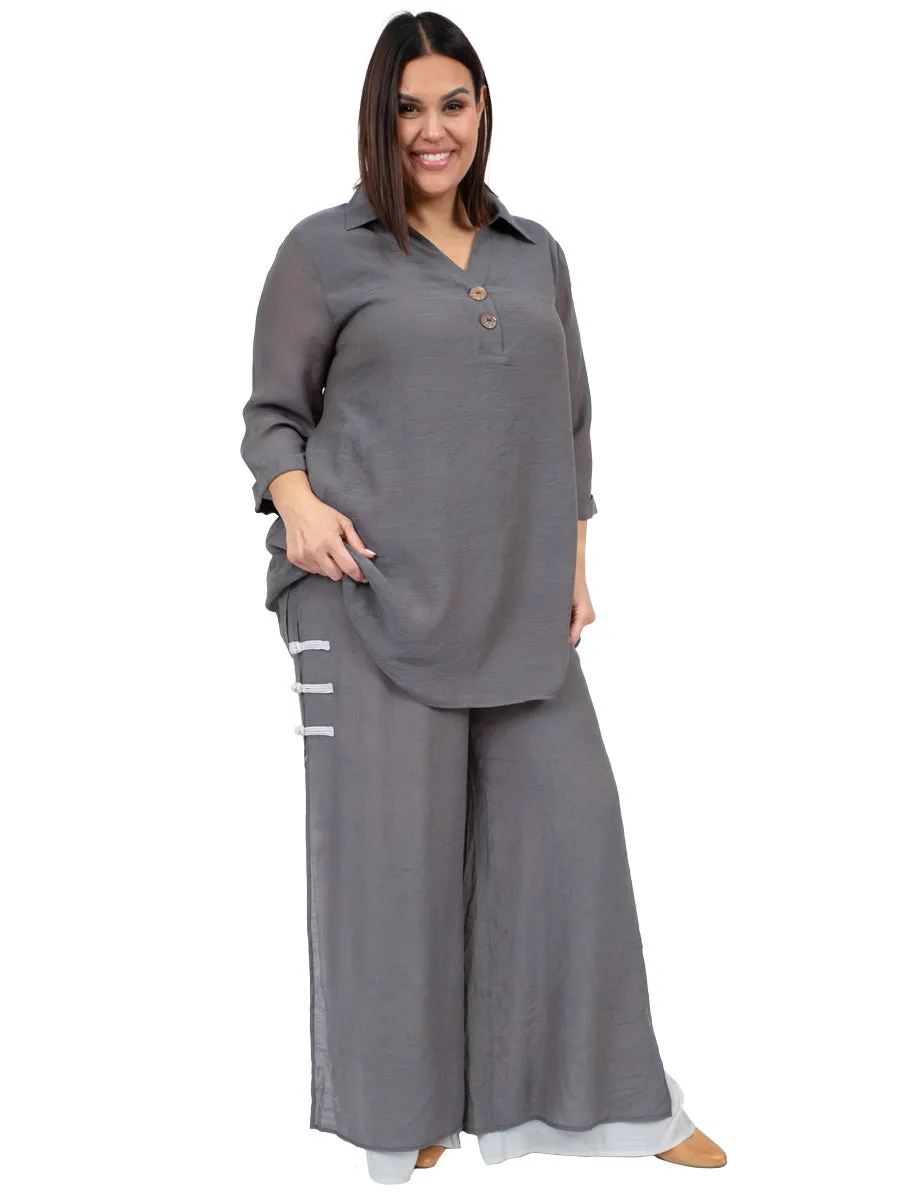 Linen Oak Pants - Grey*