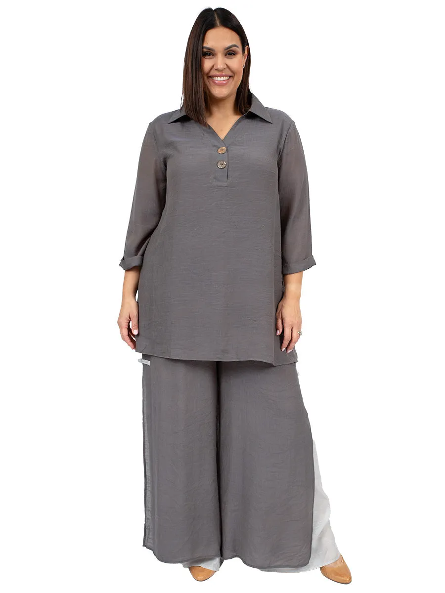 Linen Oak Pants - Grey*