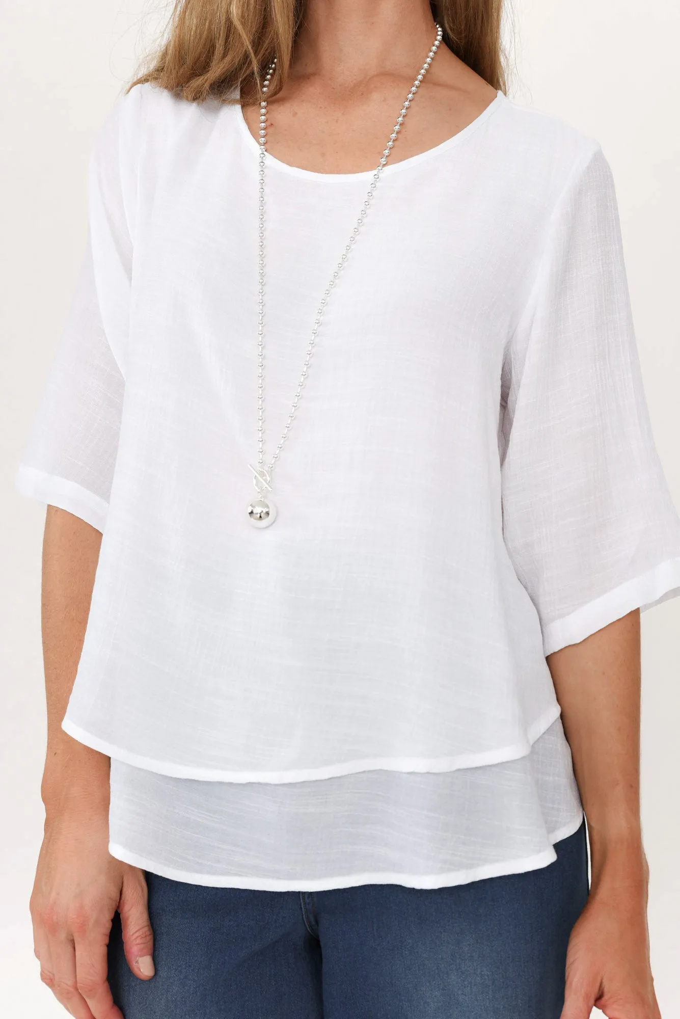 Liora White Layered Top