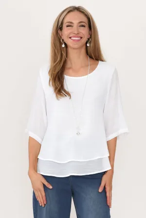 Liora White Layered Top