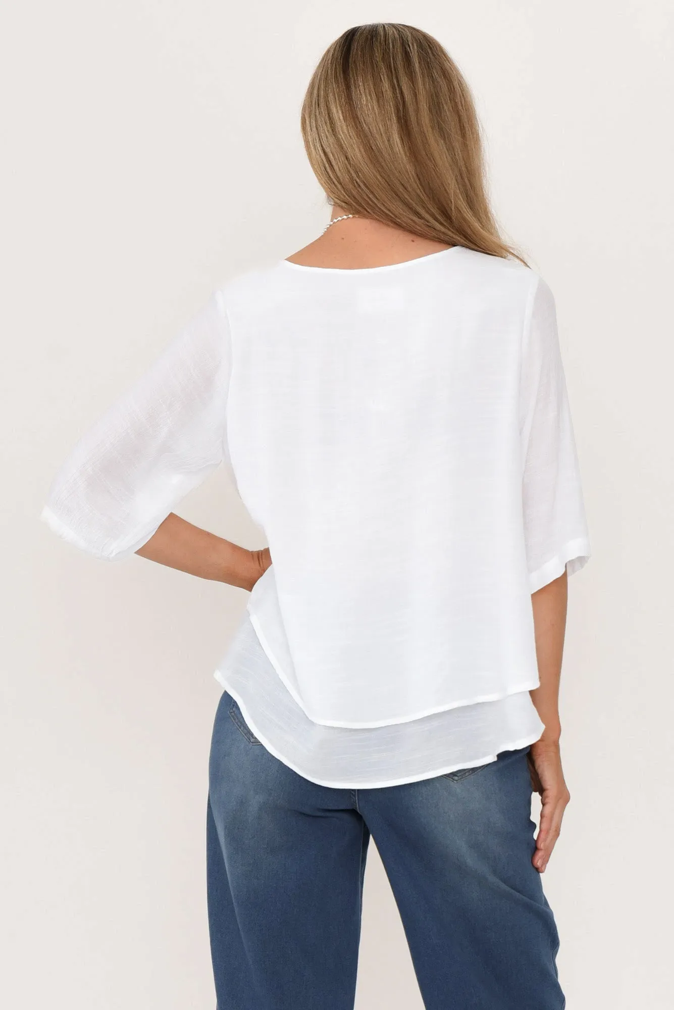 Liora White Layered Top