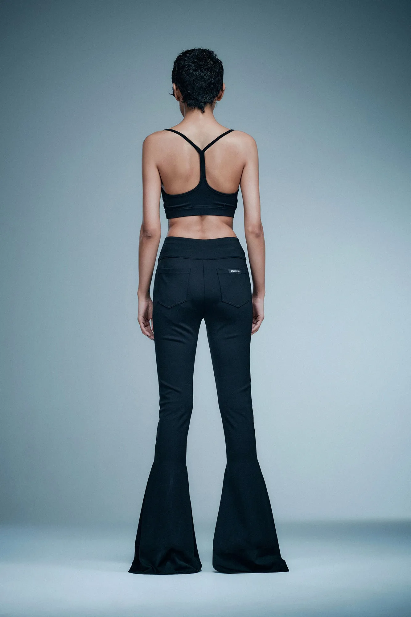 Live pleat slim fit mid-rise trousers