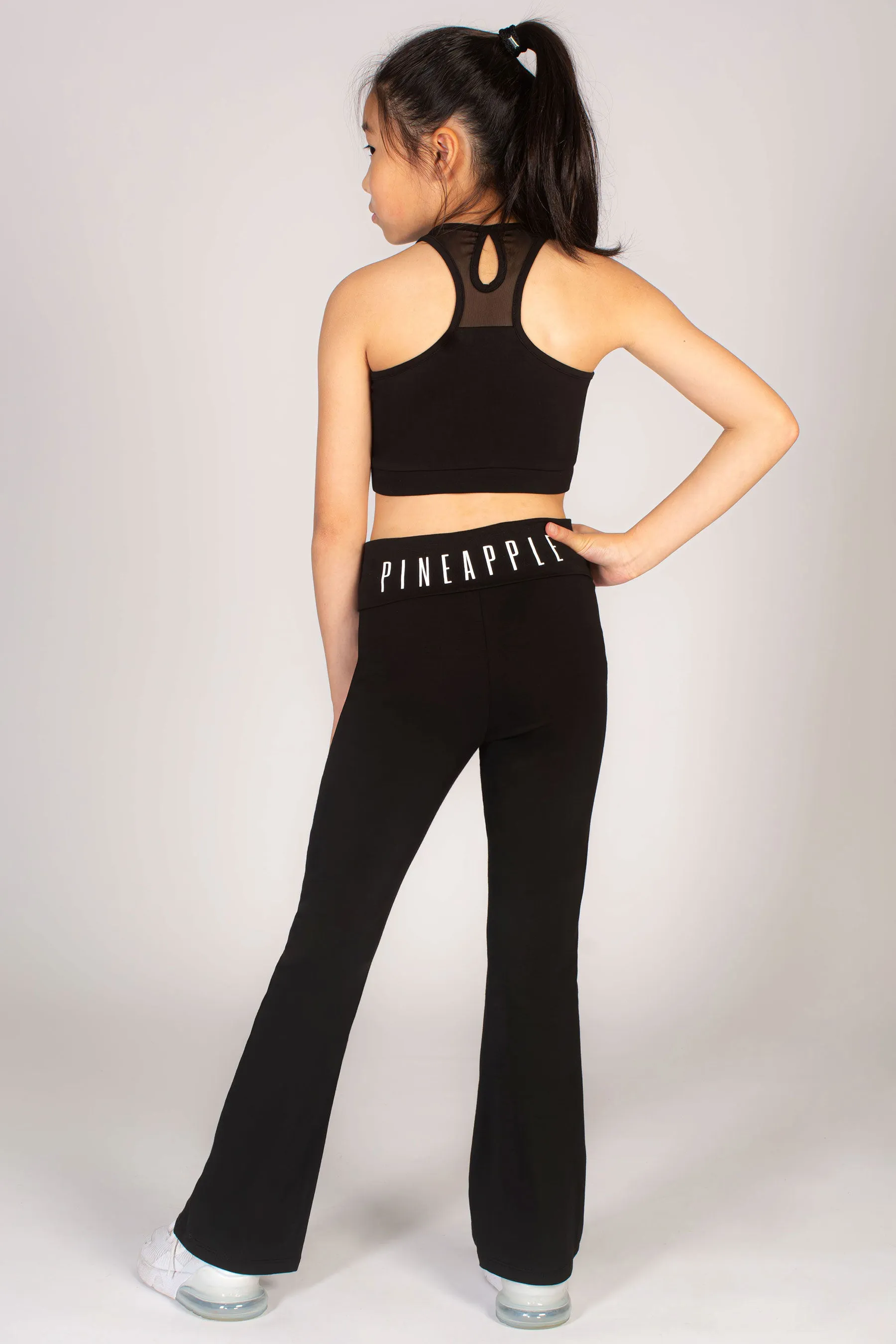 Logo Mesh Panel Crop Top