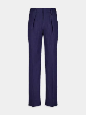 Logo-Plaque Straight-Leg Trousers