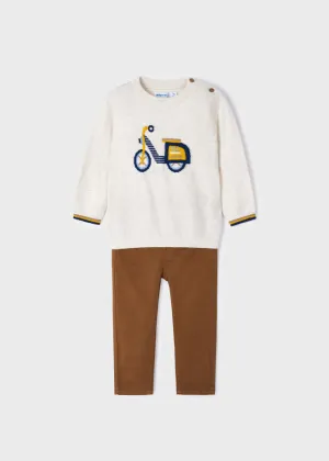 Long Intarsia Jersey Pants Set