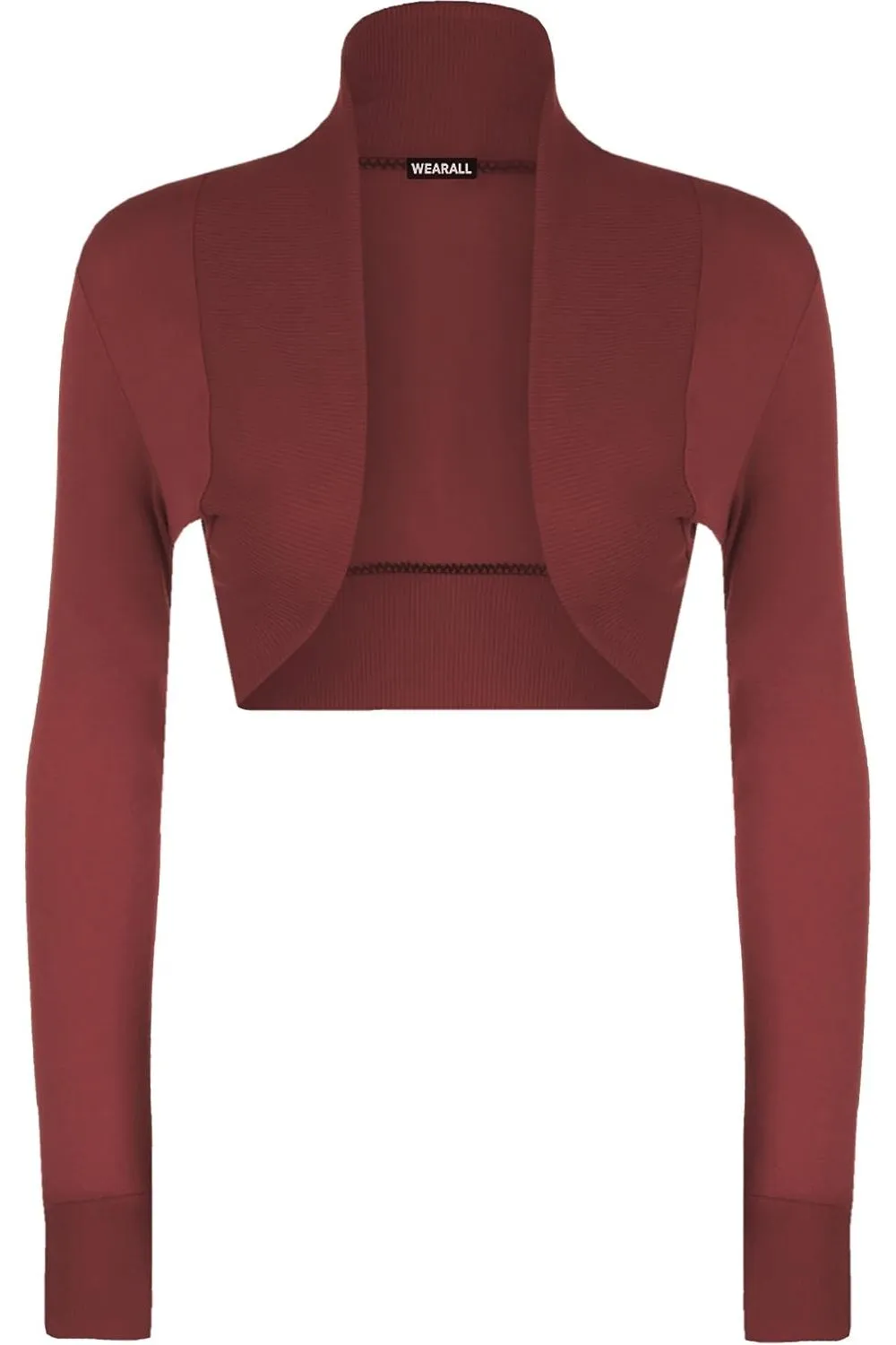 Long Sleeve Ribbed Bolero Shrug