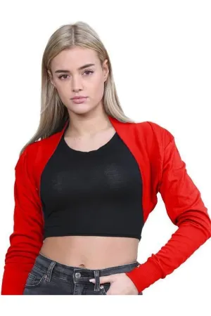 Long Sleeve Ribbed Bolero Shrug