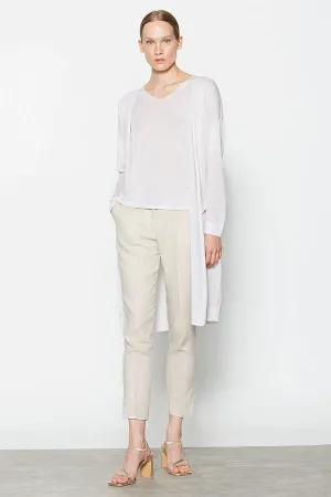 LUREX DROPPED ARMHOLES CRUDE LONG CARDIGAN