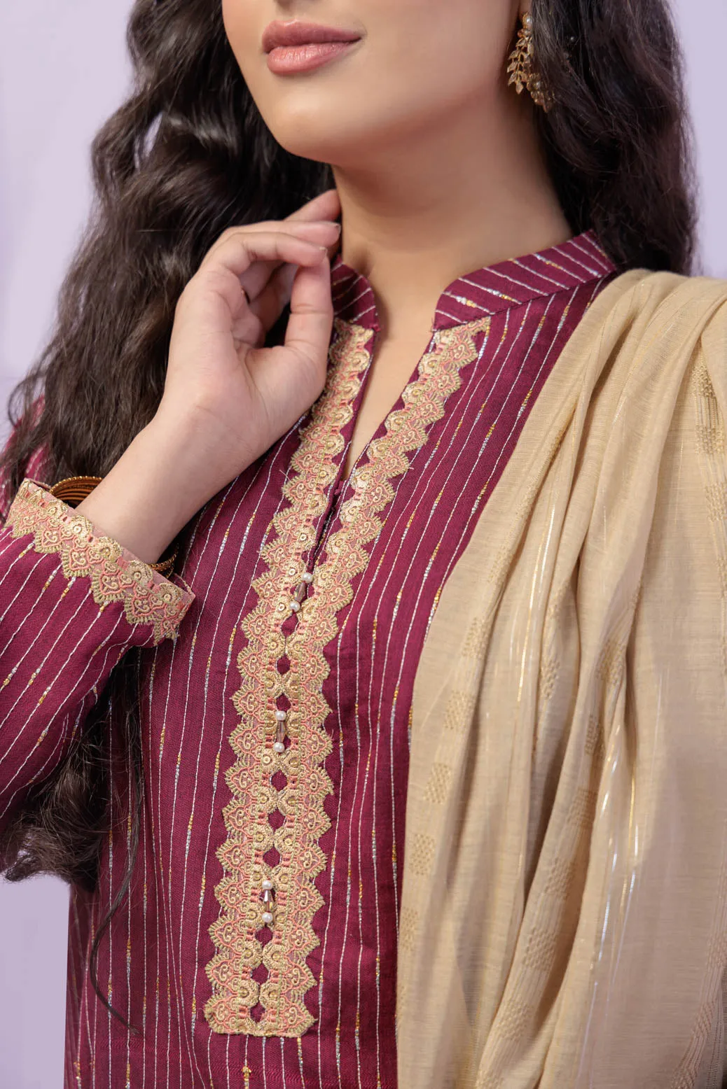 Luxury Pakistani Salwar Kameez Party Dress in Shocking Pink Shade
