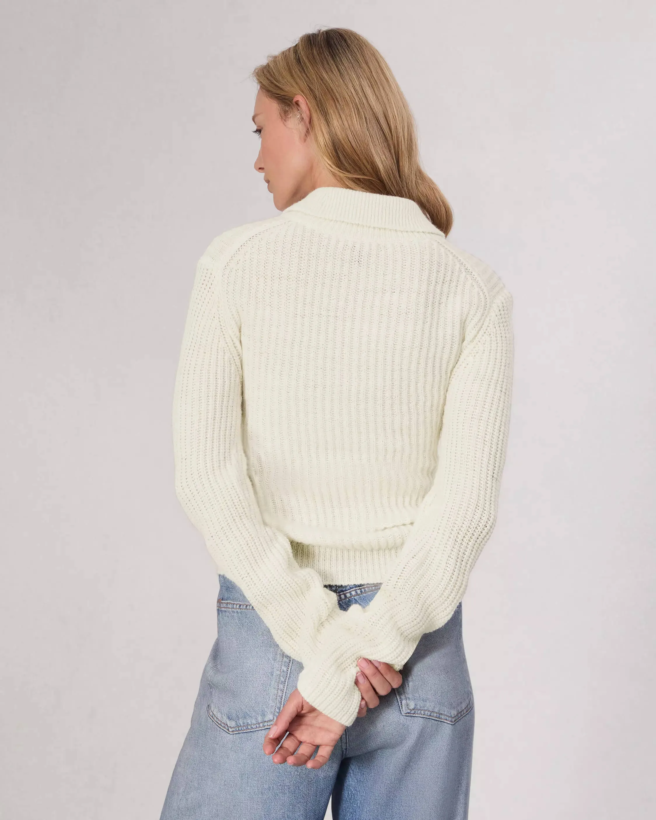 Madix Polo Sweater in Ivory