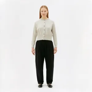 Malou Fine Knitted Wool Crewneck Cardigan