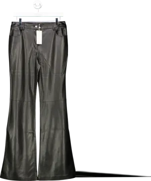 MANGO Black Leather Effect Straight Trousers UK 12