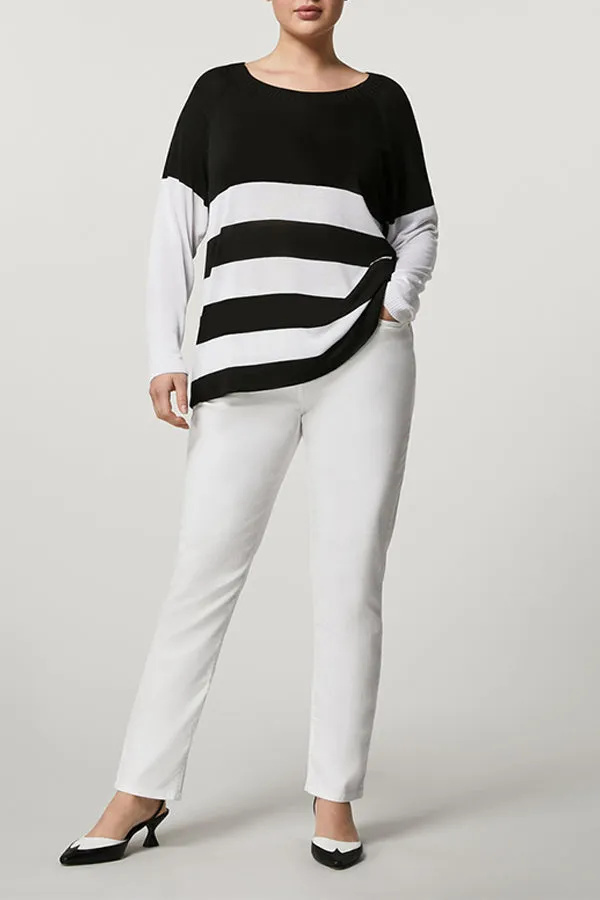 MAREMMA WHITE COTTON SLIM TROUSERS