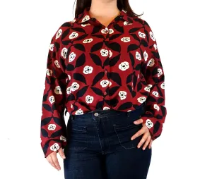 Marimekko x Uniqlo red print long sleeve shirt size L