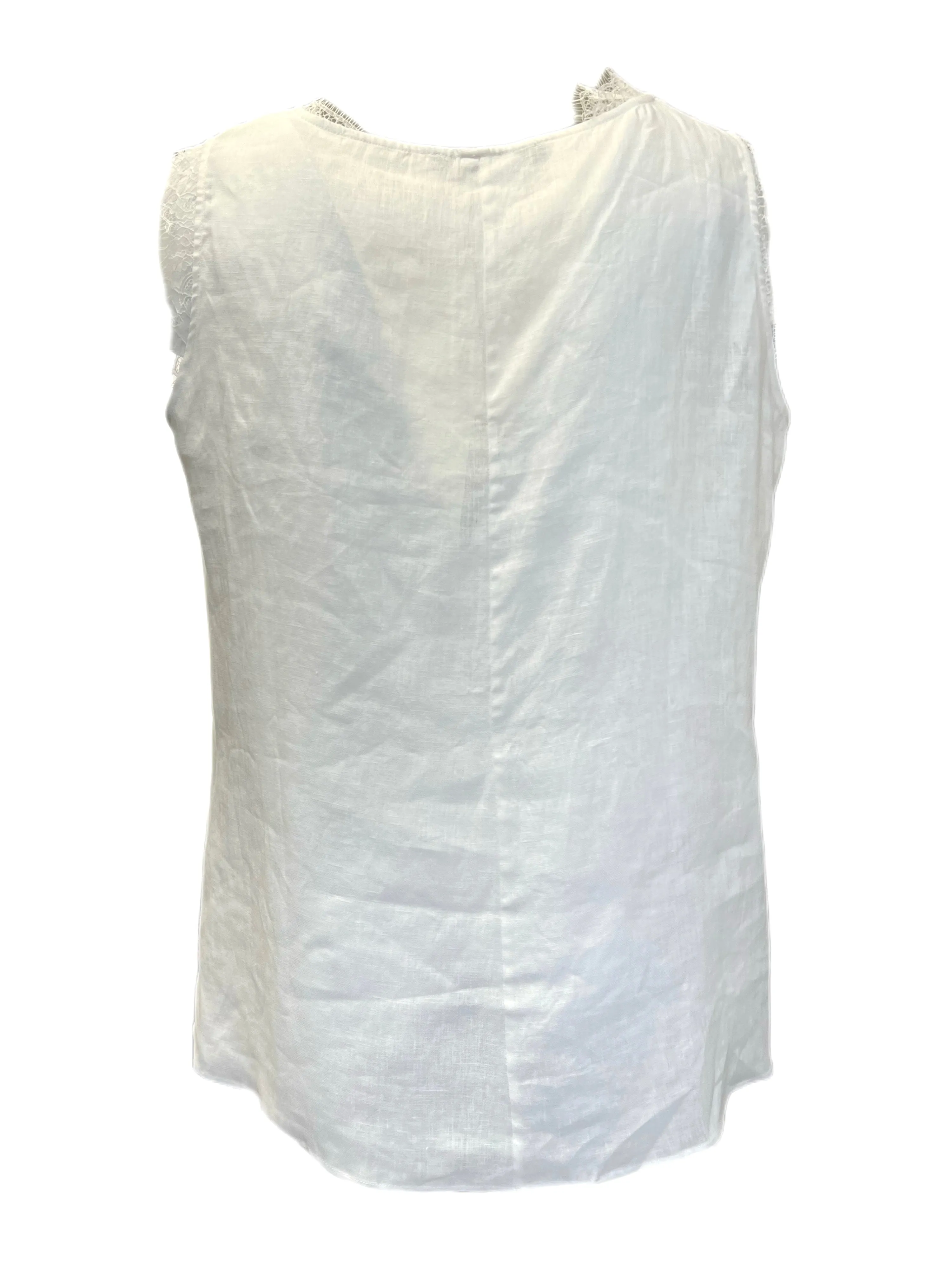 Marina Rinaldi Women's White Bebop Sleeveless Flax Tank Top NWT