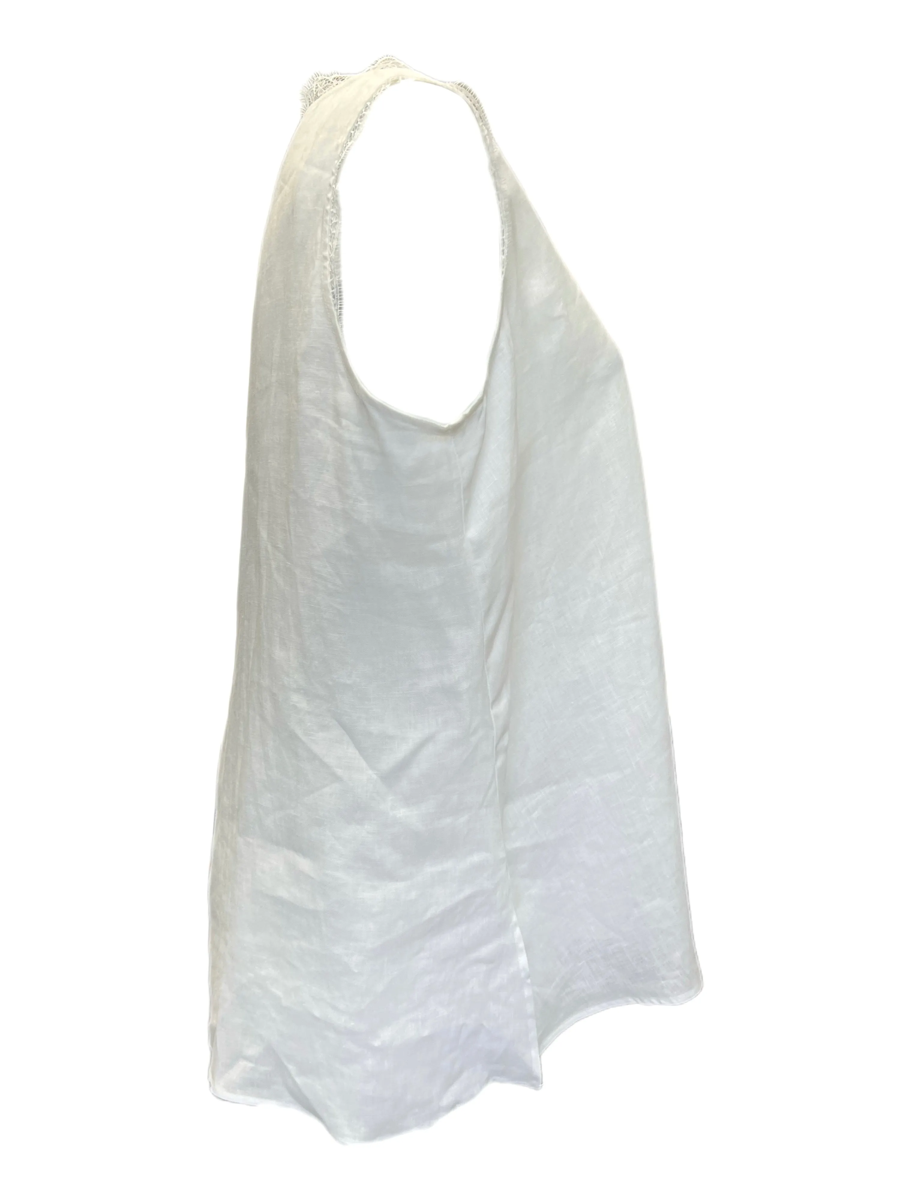 Marina Rinaldi Women's White Bebop Sleeveless Flax Tank Top NWT
