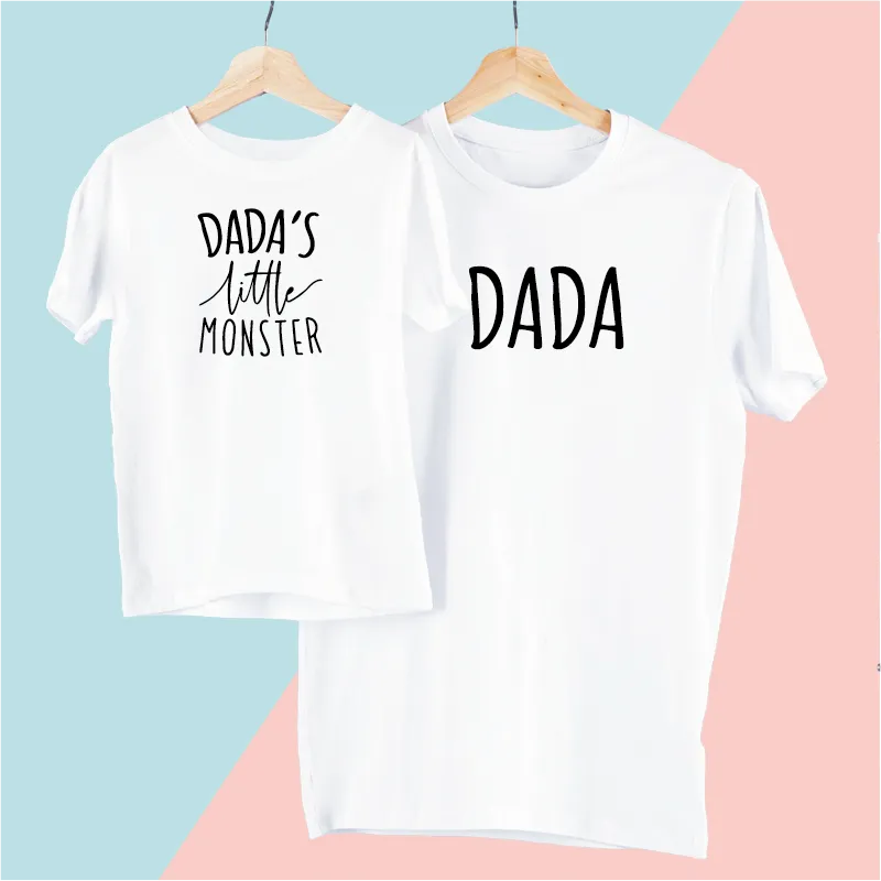 Matching Dada and Dada's Little Monster T-shirts / Baby Vests