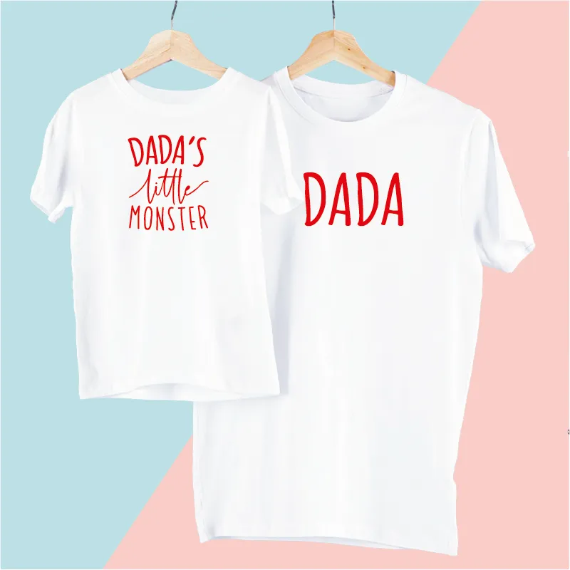 Matching Dada and Dada's Little Monster T-shirts / Baby Vests