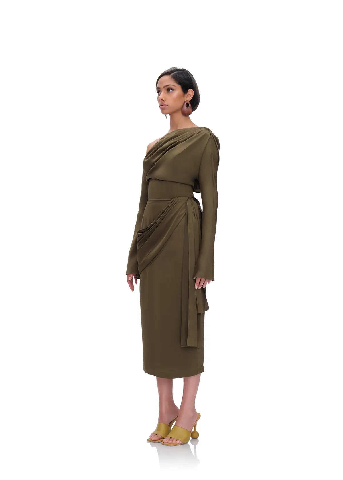 Mati Off-Shoulder Bodysuit | Olive