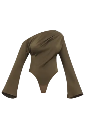 Mati Off-Shoulder Bodysuit | Olive