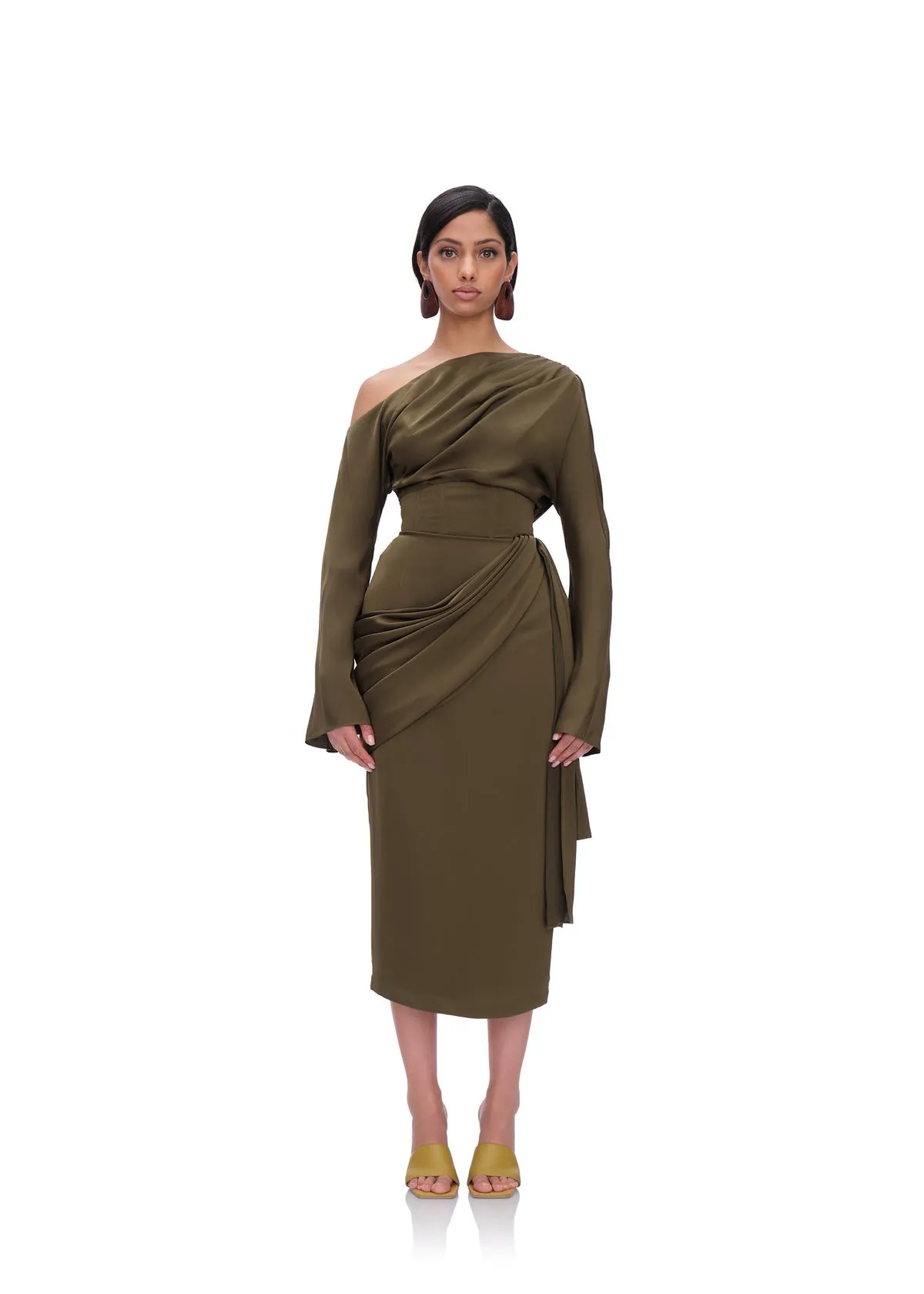 Mati Off-Shoulder Bodysuit | Olive
