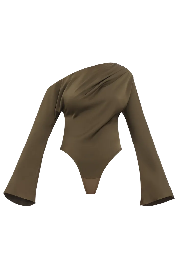Mati Off-Shoulder Bodysuit | Olive