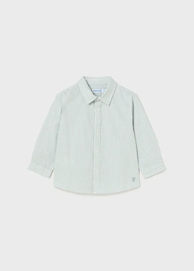Mayoral 124 Blue Stripe Shirt, 309 Cherry Jumper and 510 Dark Slim Fit Trousers In Stock Now