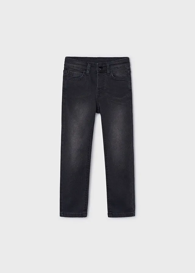 Mayoral 4101 Soft Cream Long Sleeve Shirt, 4334 Almond Jumper and 504 Black Slim Fit Jeans In Stock Now