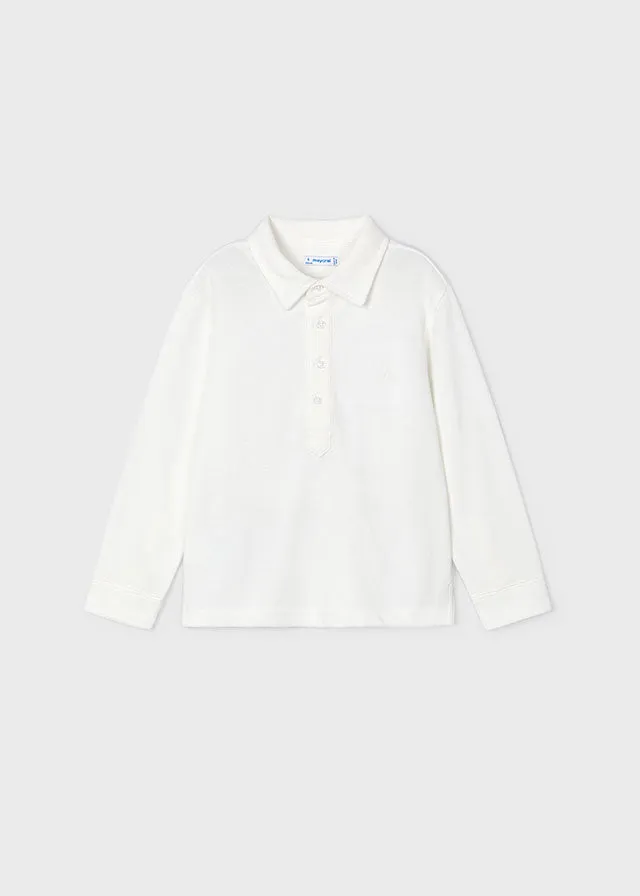 Mayoral 4101 Soft Cream Long Sleeve Shirt, 4334 Almond Jumper and 504 Black Slim Fit Jeans In Stock Now