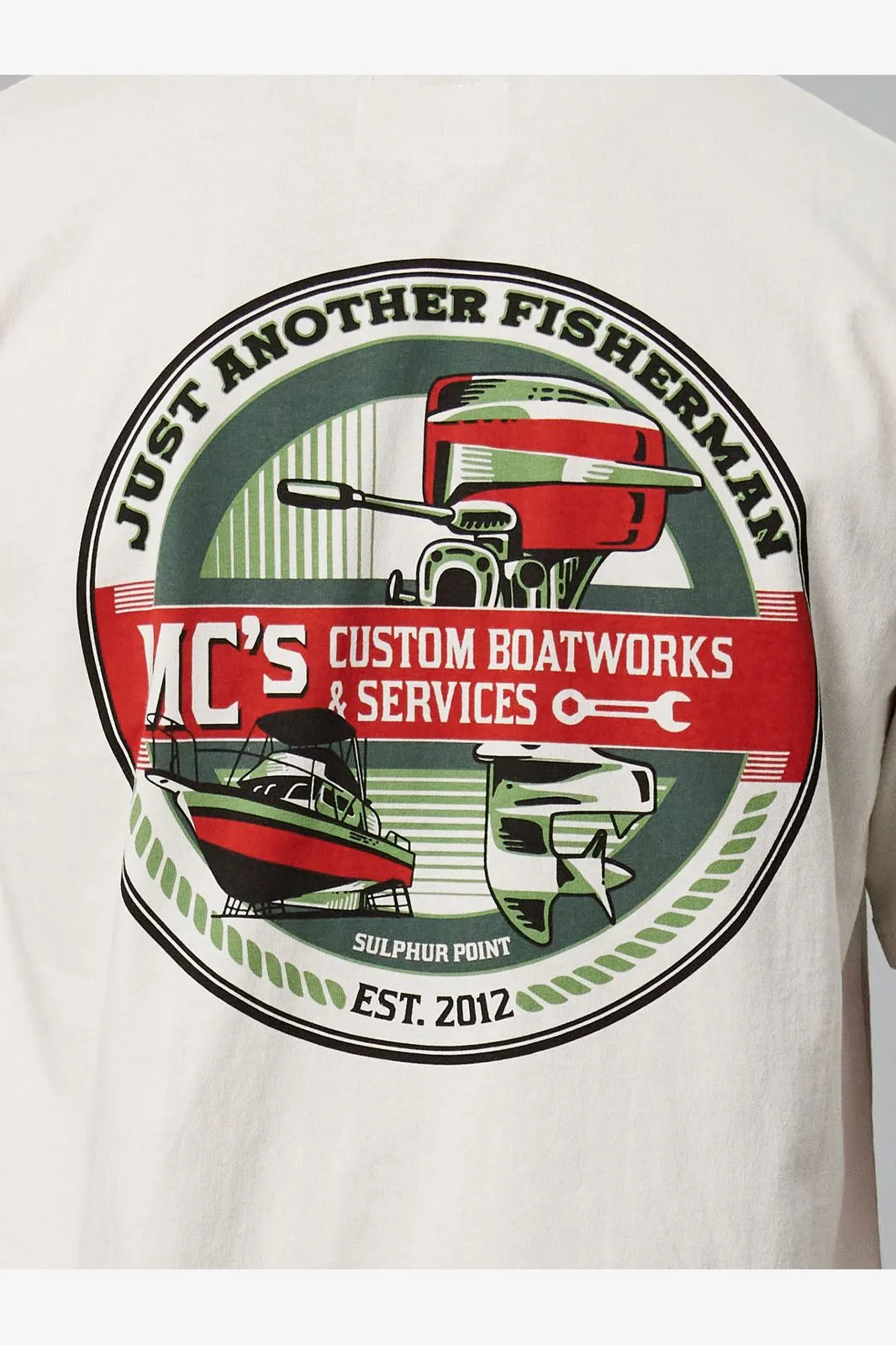 MC'S BOATWORKS TEE - ANTIQUE WHITE