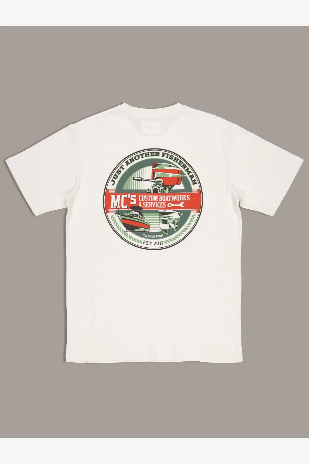 MC'S BOATWORKS TEE - ANTIQUE WHITE