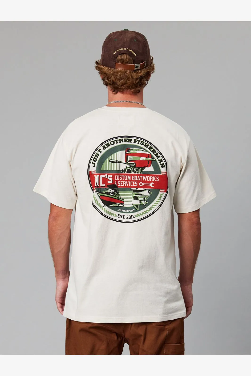 MC'S BOATWORKS TEE - ANTIQUE WHITE