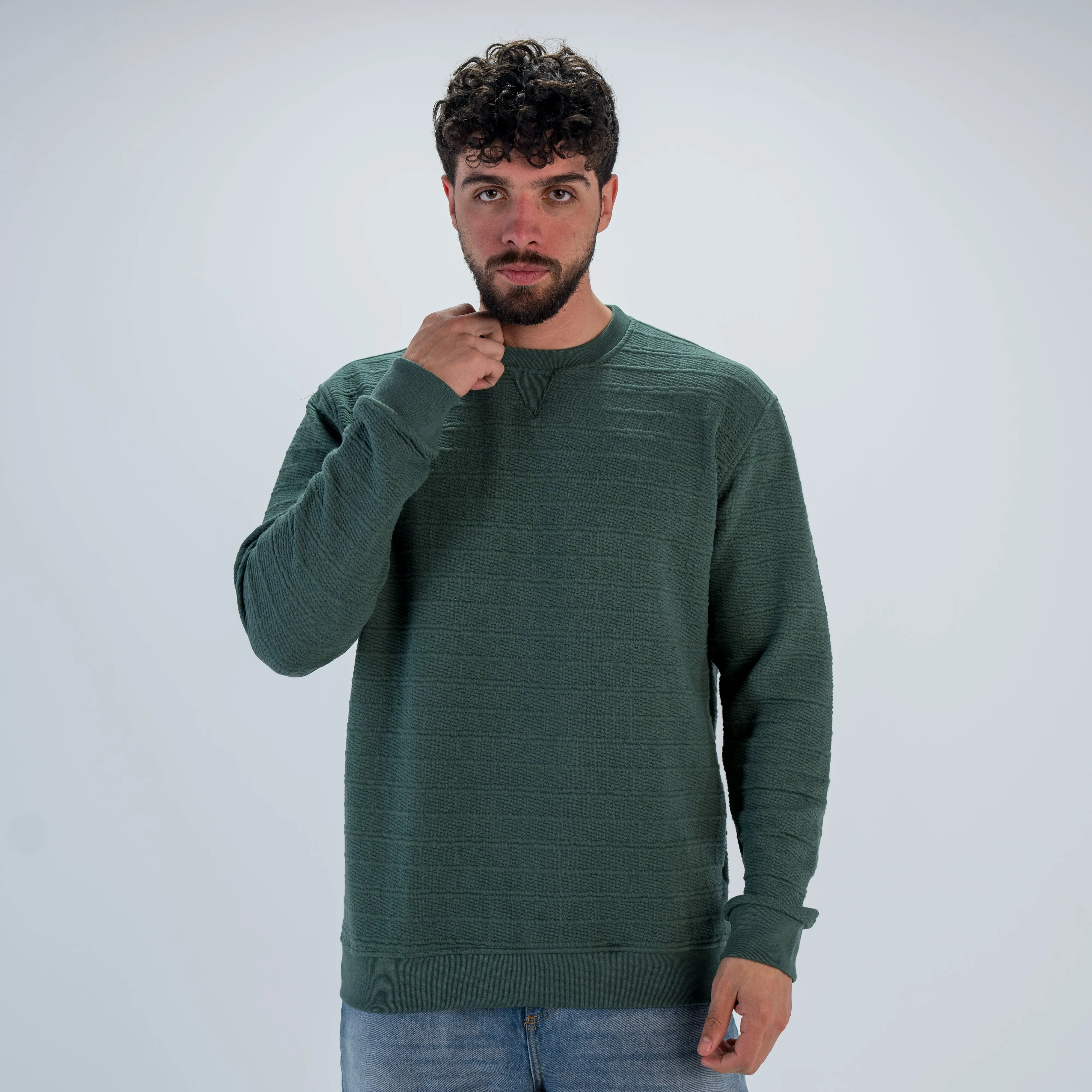 Men Jacquard Crewneck