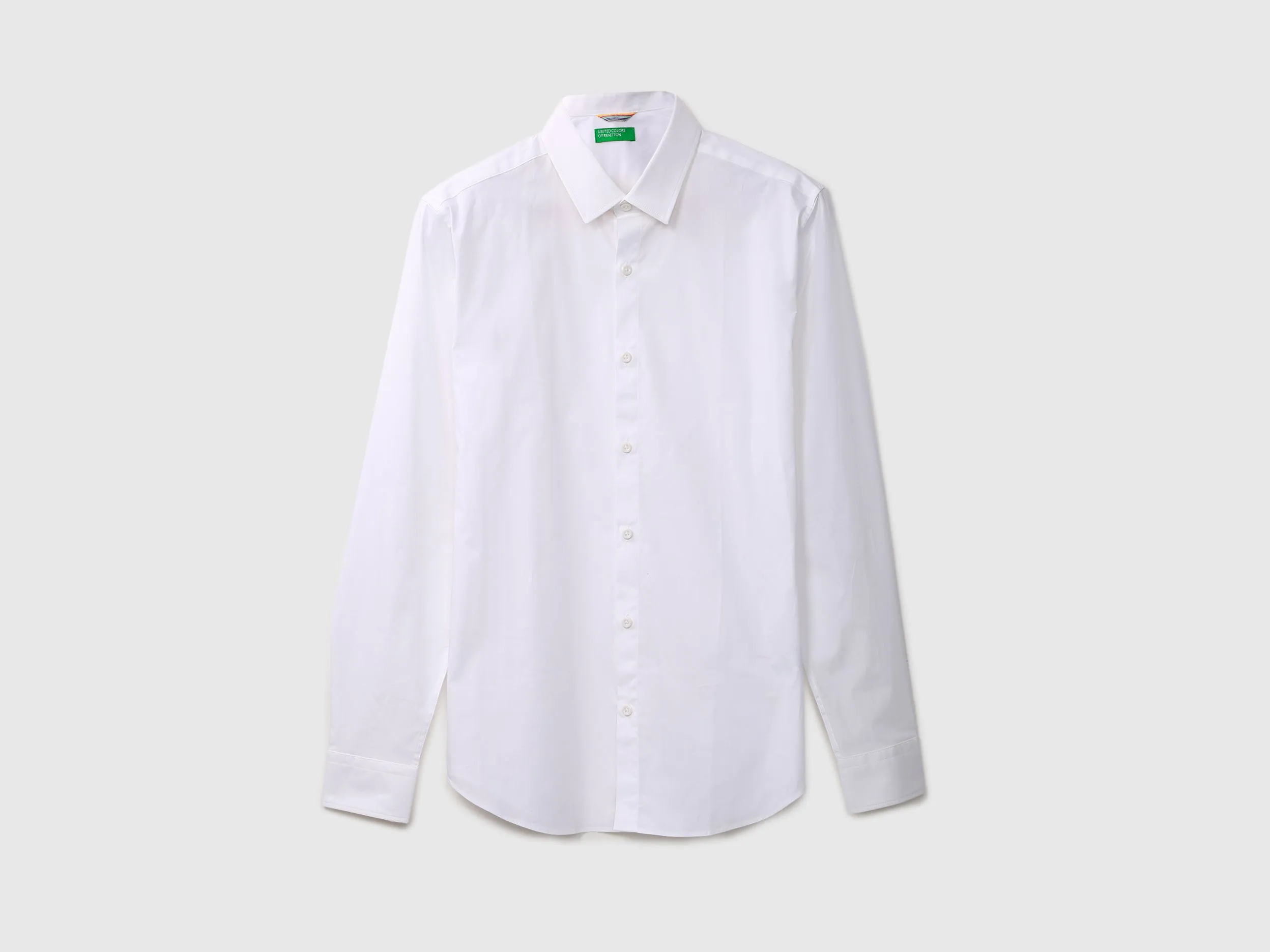 Men White Solid Slim Shirt